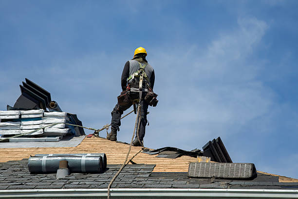 Professional Storm Damage Roof Repair technician working in Monponsett, MA